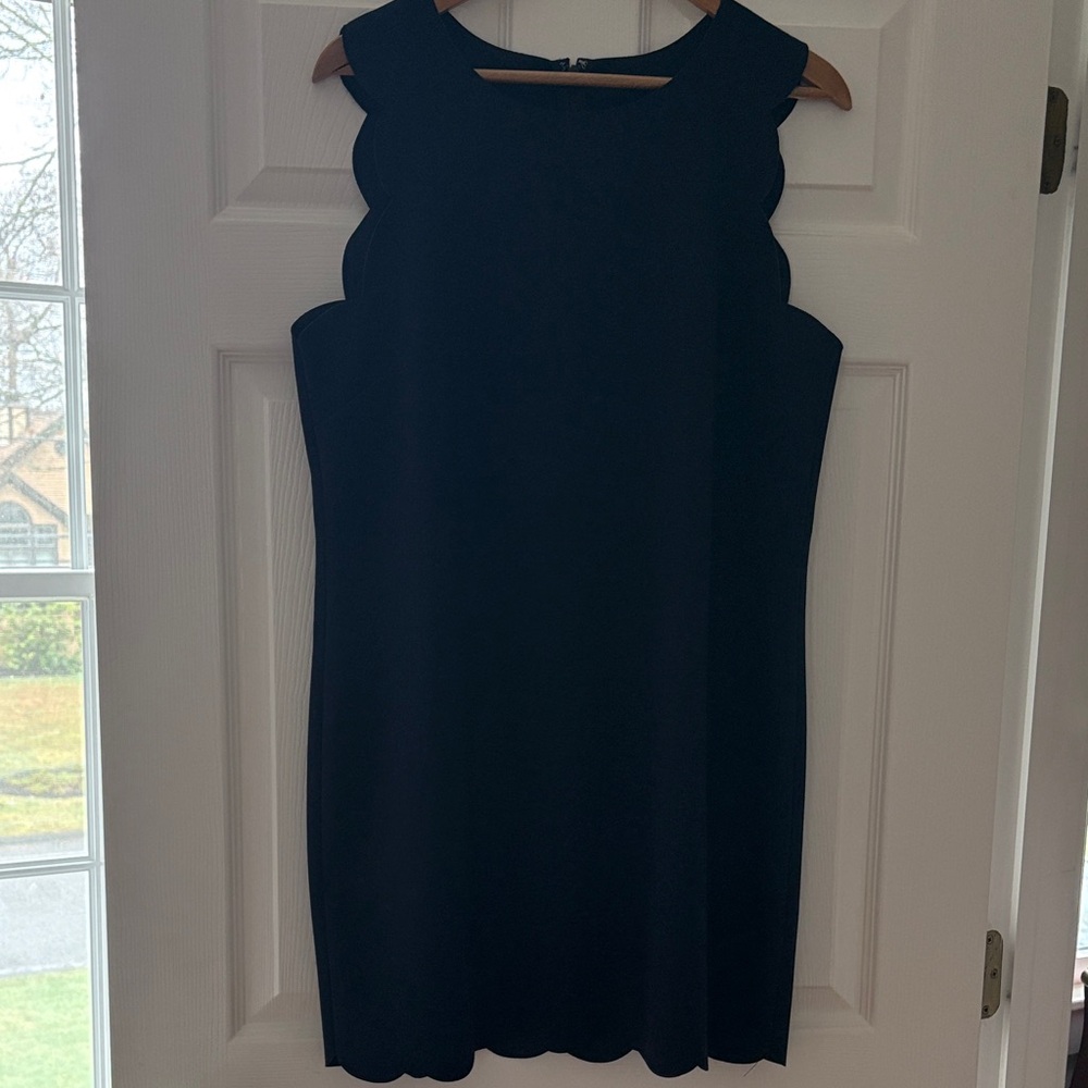 JCrew Navy Scallop Sheath Dress